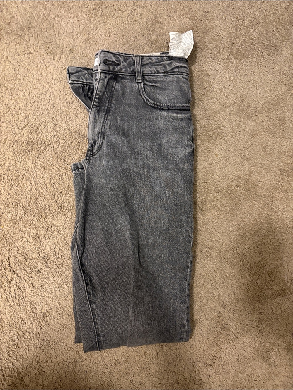 Zara Woman Straight Black Washed Jeans